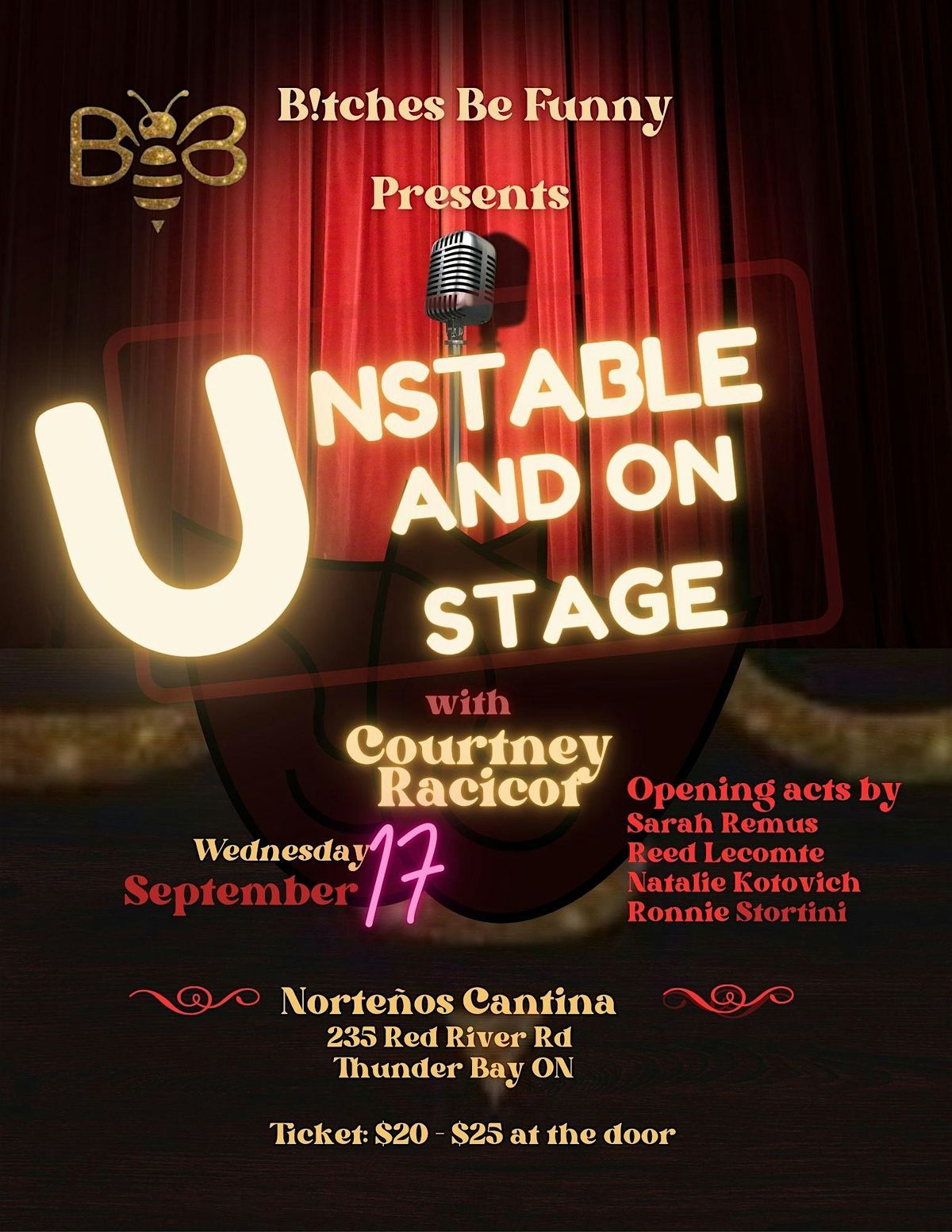 B!tchesBeFunny Presents: Unstable and On Stage, 17 September | Event in Thunder Bay | AllEvents
