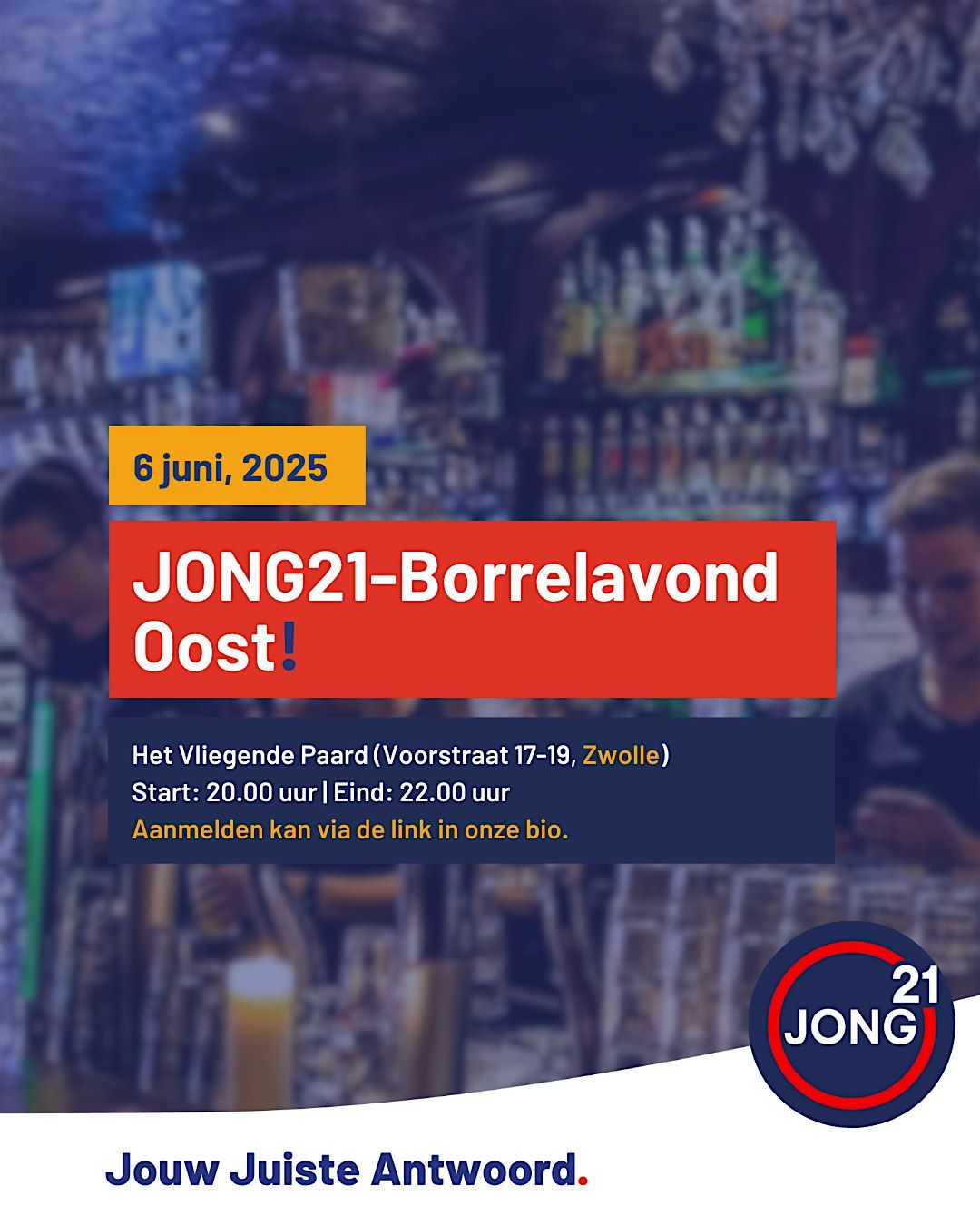 Borrelavond JONG21 Oost, 6 June | Event in Zwolle | AllEvents
