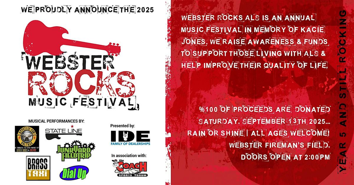 Webster Rocks ALS 2025, 13 September | Event in Webster | AllEvents