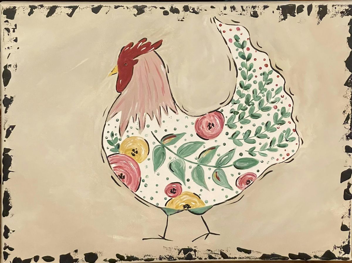 Paint Party - Spring Chicken - Tj's Place - Sunday - June 22 - 4 - 6:30pm, 22 June | Event in Winthrop | AllEvents
