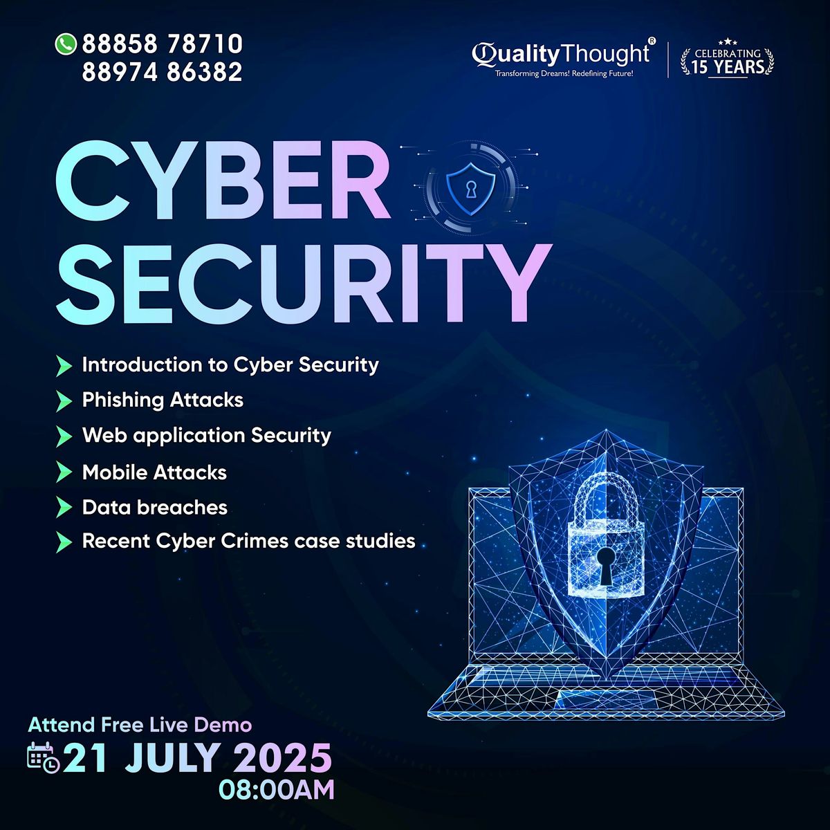 Cybersecurity Live Demo[Online/Offline]- Quality Thought, 21 August | Event in Hyderabad | AllEvents