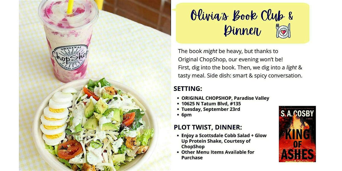 Olivia's Book Club: Cobb Salads and S.A. Cosby's KING OF ASHES, 23 September | Event in Phoenix | AllEvents