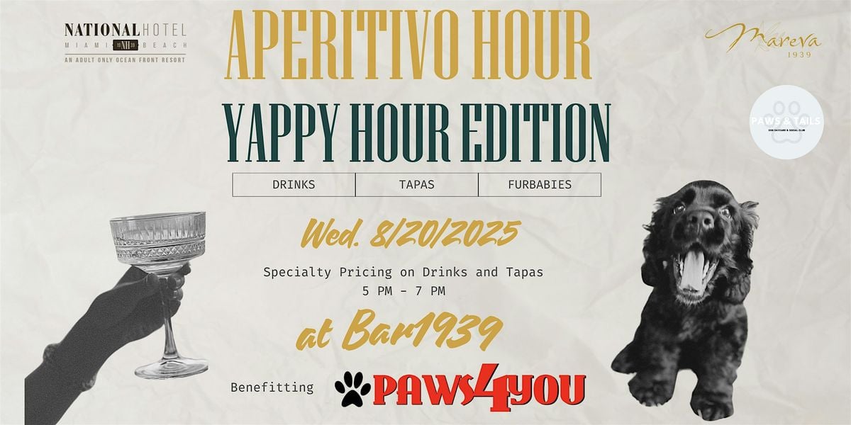 Yappy Hour At The National, 20 August | Event in Miami Beach | AllEvents