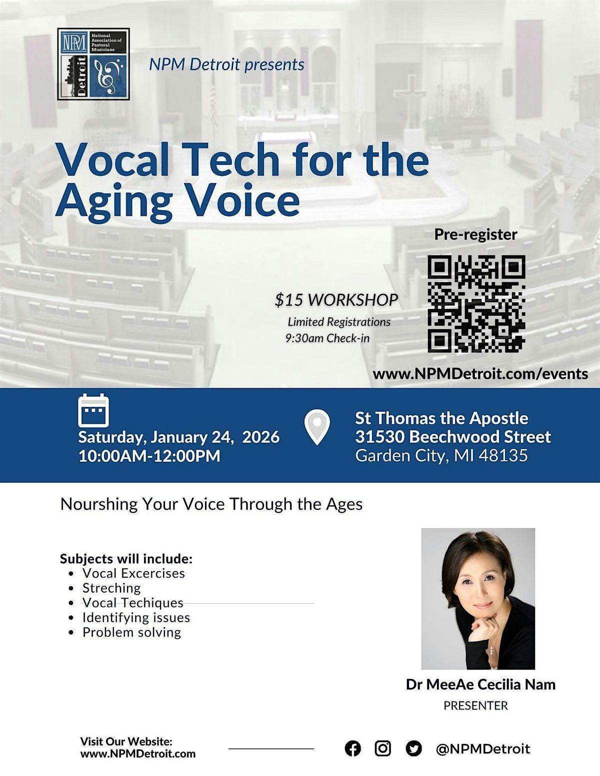 Vocal Tech for the Aging Voice, 24 January | Event in Garden City | AllEvents