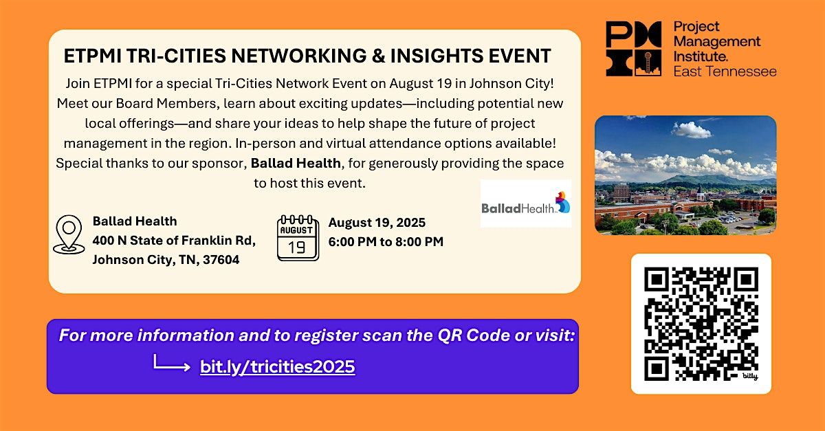 ETPMI Tri-Cities Networking & Insights Event, 19 August | Event in Johnson City | AllEvents