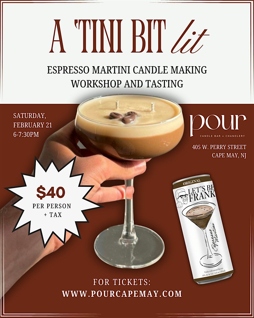 A TINI BIT LIT - Espresso Martini Candle Making + Tasting