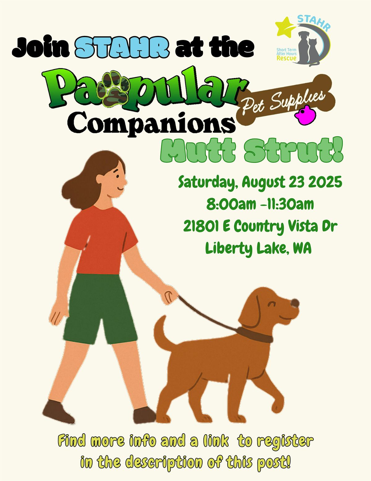 Pawpular Companions Mutt Strut, 23 August | Event in Liberty Lake | AllEvents