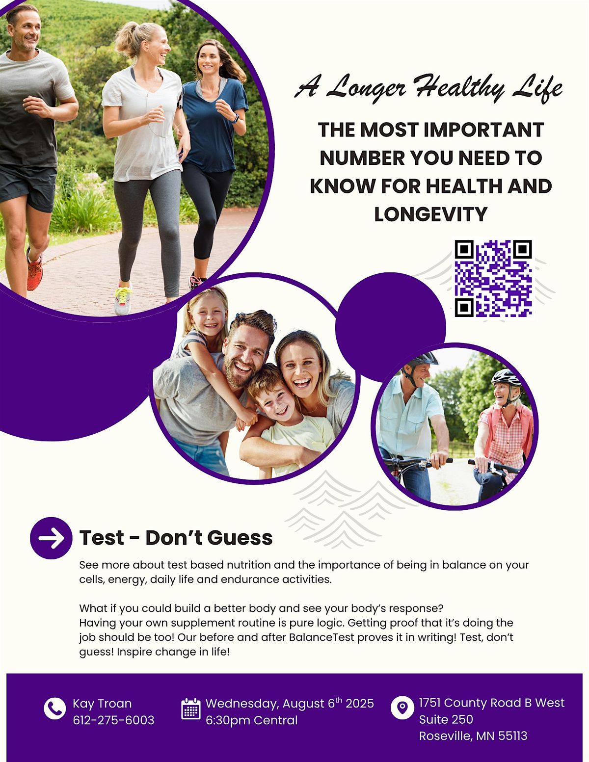 A Longer Healthy Life, 6 August | Event in Roseville | AllEvents