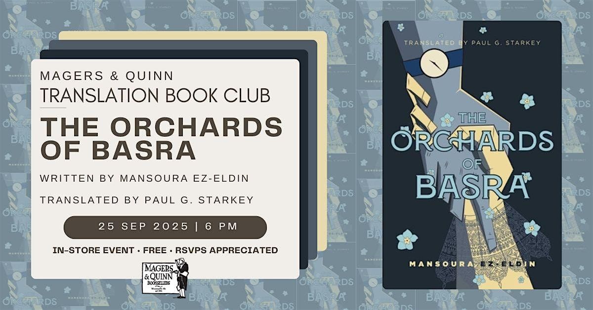 Translation Book Club - The Orchards of Basra, 25 September | Event in Minneapolis | AllEvents
