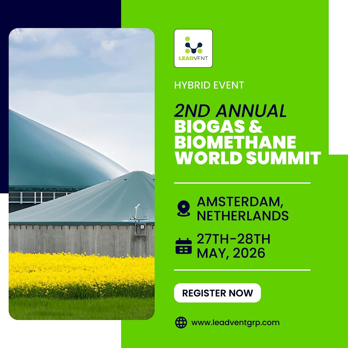 2nd Annual Biogas & Biomethane World Summit, 27 May | Event in Amsterdam | AllEvents
