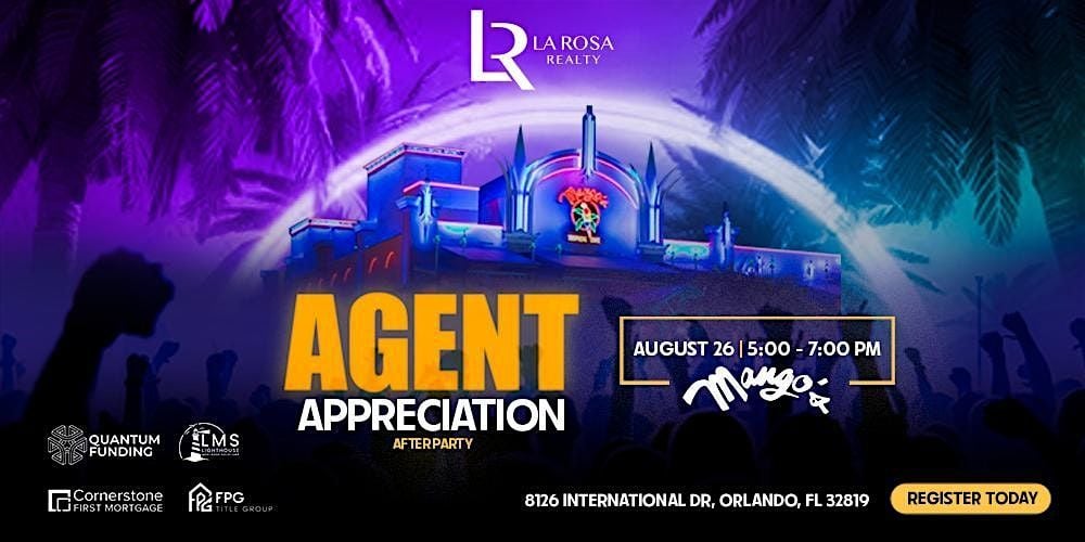 Agent Appreciation After Party, 26 August | Event in Orlando | AllEvents
