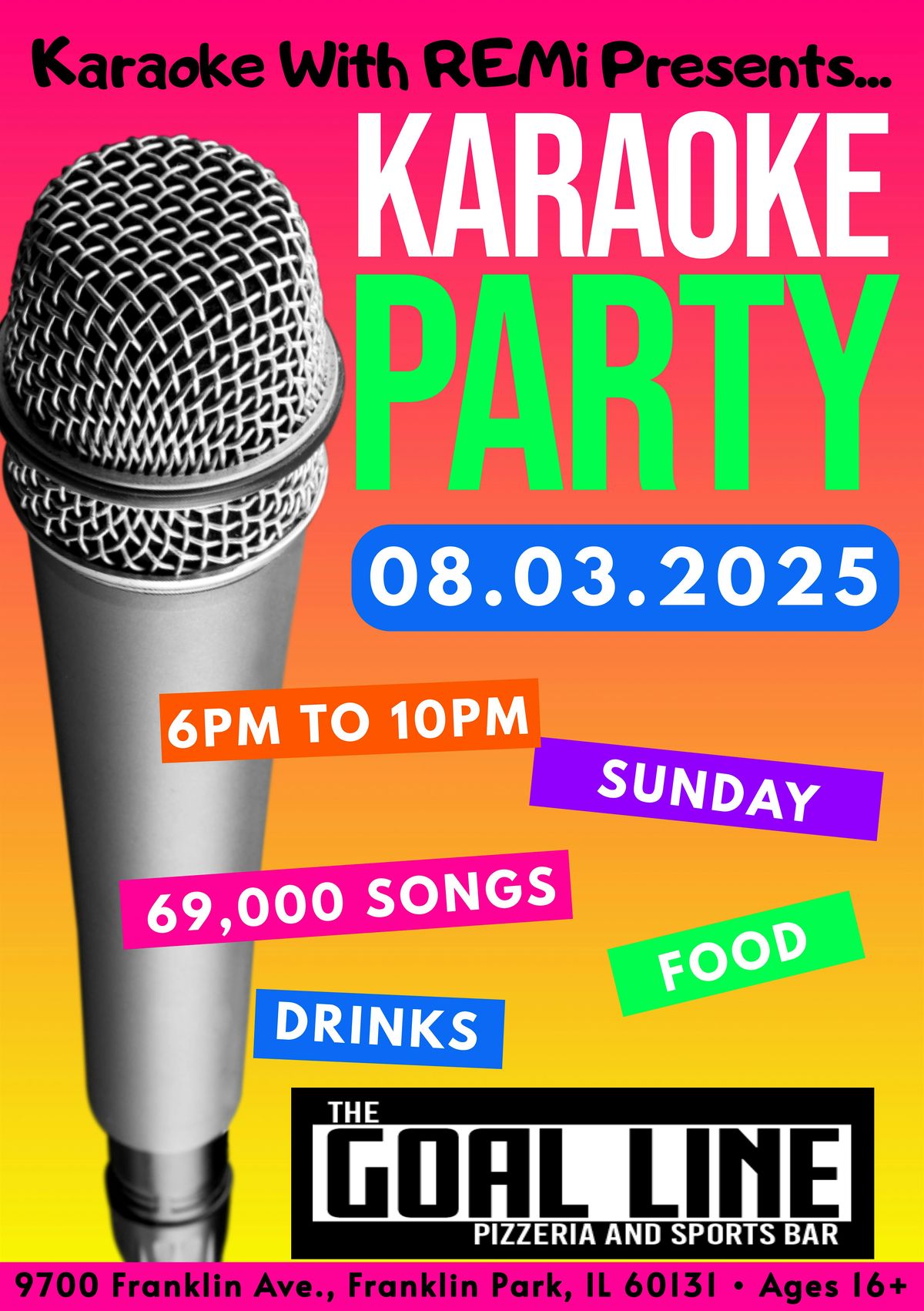 Karaoke With REMi at The Goal Line in Franklin Park Sunday August 3rd, 3 August | Event in Franklin Park | AllEvents