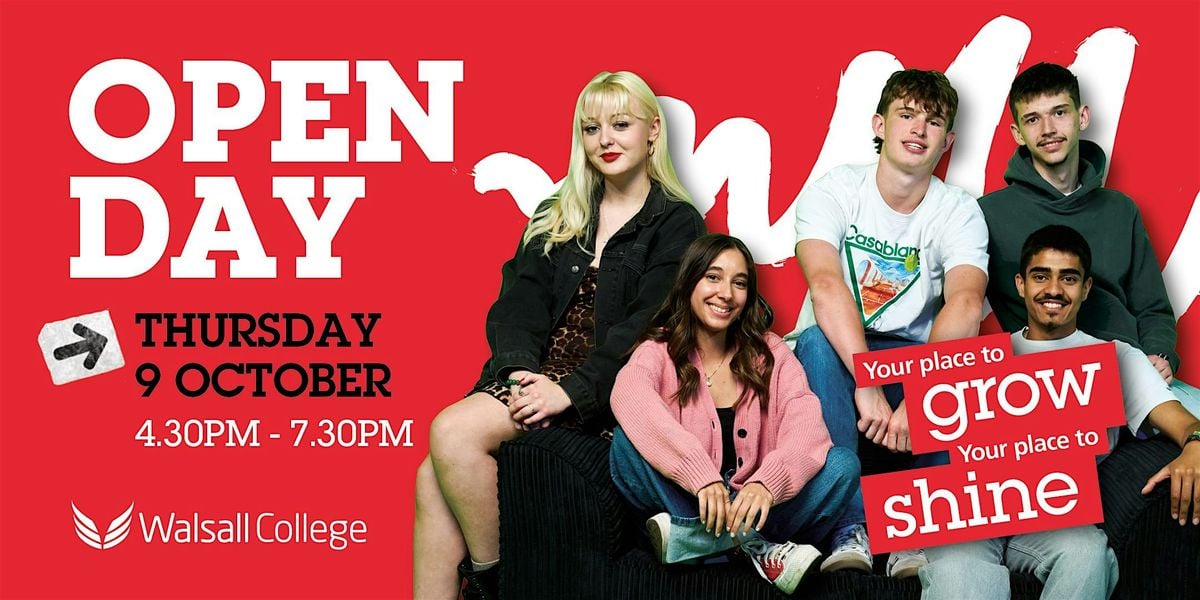 Walsall College Thursday 9th October Open Day 2025, 9 October | Event in Walsall | AllEvents
