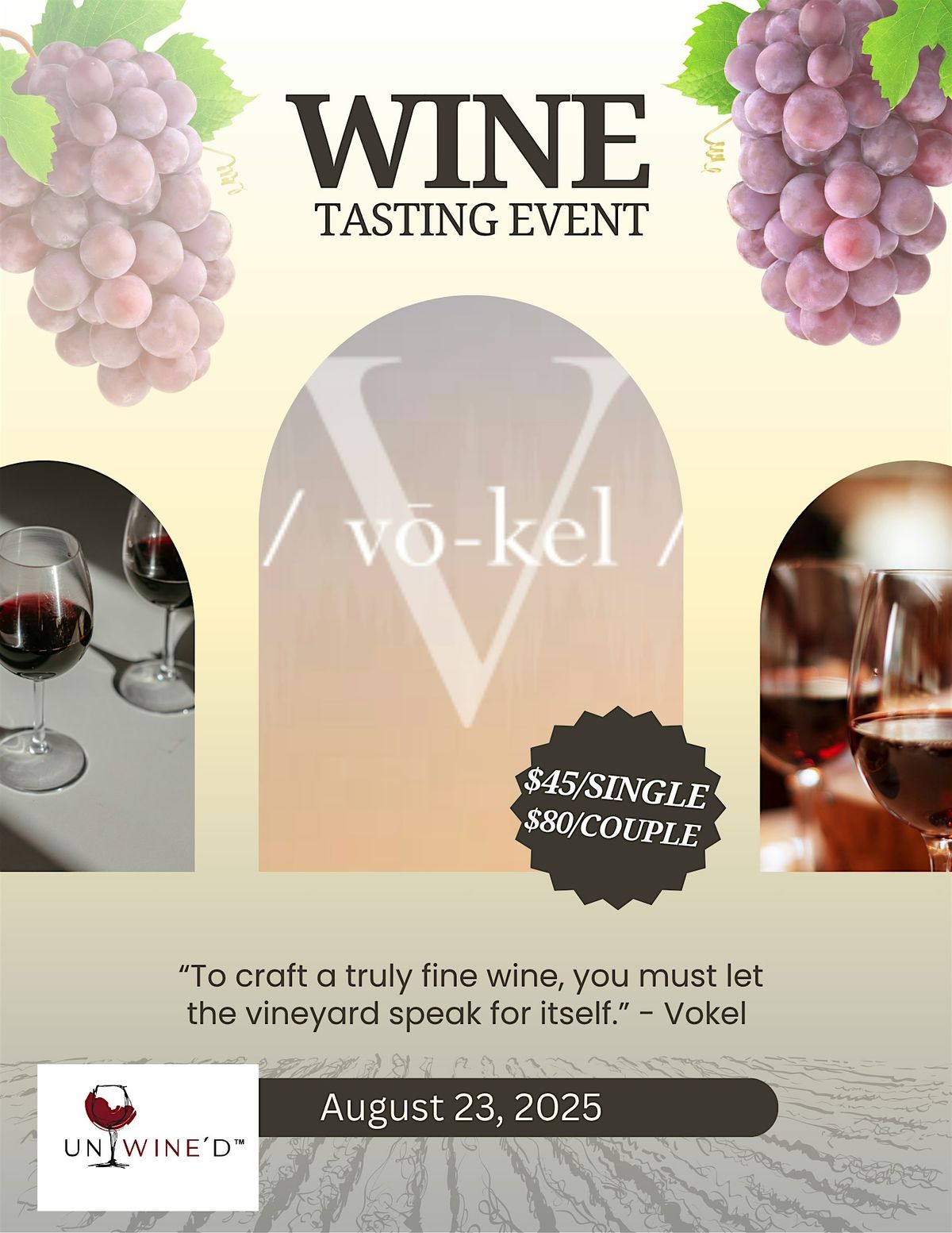 Wine Tasting with the winemaker from Vo-kel Cellars, 23 August | Event in Rochester | AllEvents