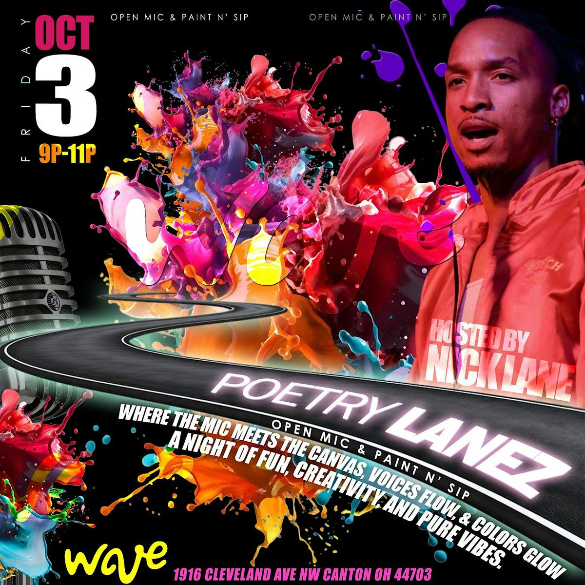Poetry Lanez: Open Mic & Paint N’ Sip at Wave Bar & Lounge, 3 October | Event in Canton | AllEvents