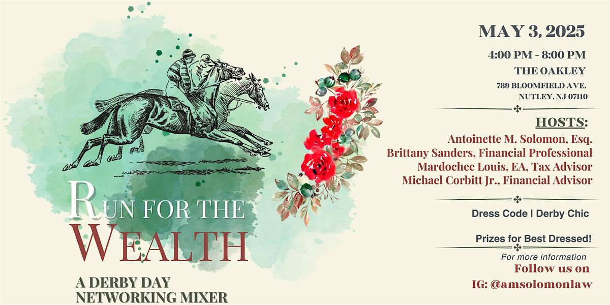 Run for the Wealth: A Derby Day Networking Mixer, 3 May | Event in Nutley | AllEvents