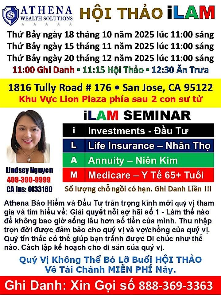 Hội thảo iLAM: Lập kế hoạch tài chính cho tương lai vững vàng, 18 October | Event in San Jose