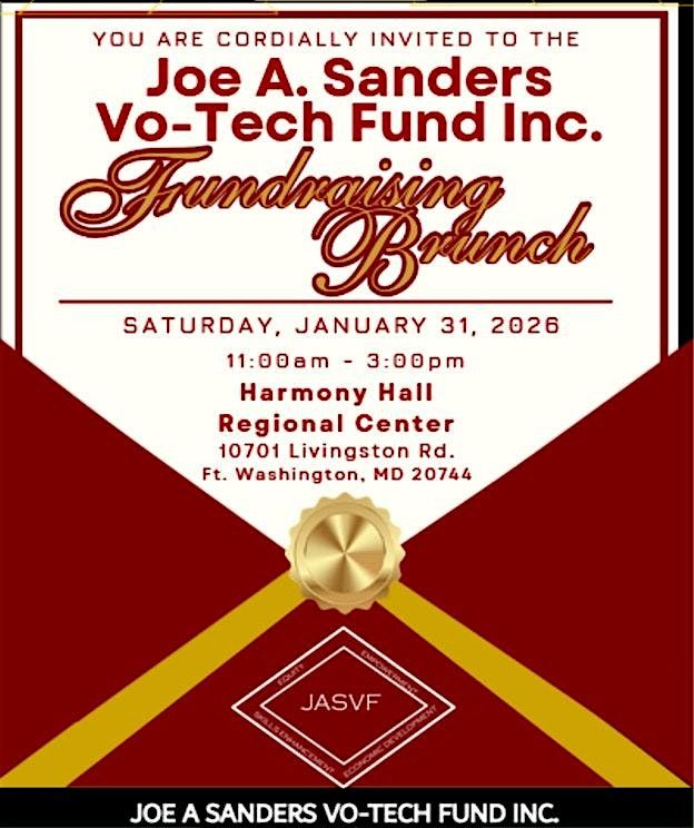 Joe A. Sanders Vo-Tech Fund Inc.  Fundraising Brunch, 31 January | Event in Fort Washington | AllEvents