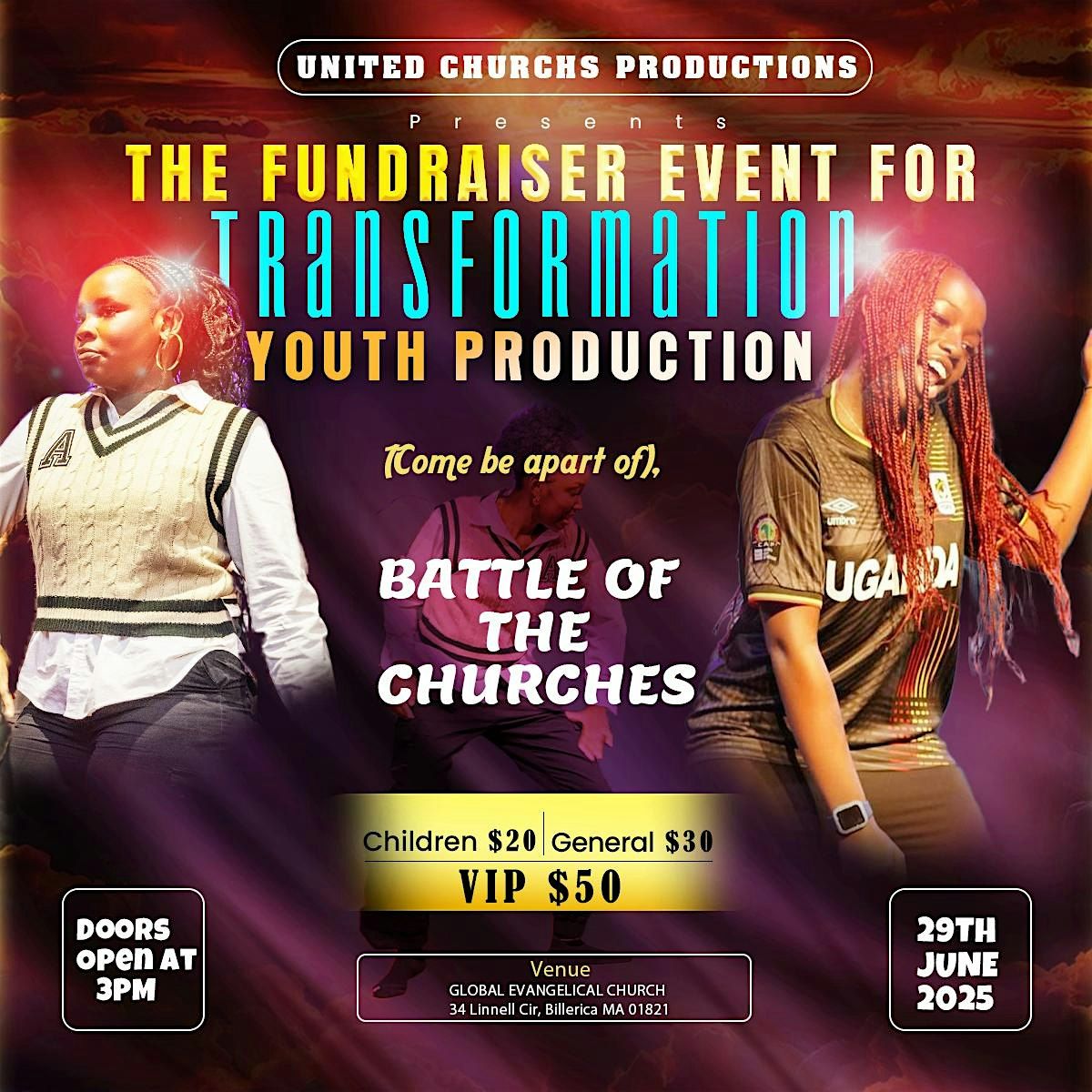 FUNDRAISER FOR TRANSFORMATION YOUTH PRODUCTION, 29 June | Event in Billerica | AllEvents