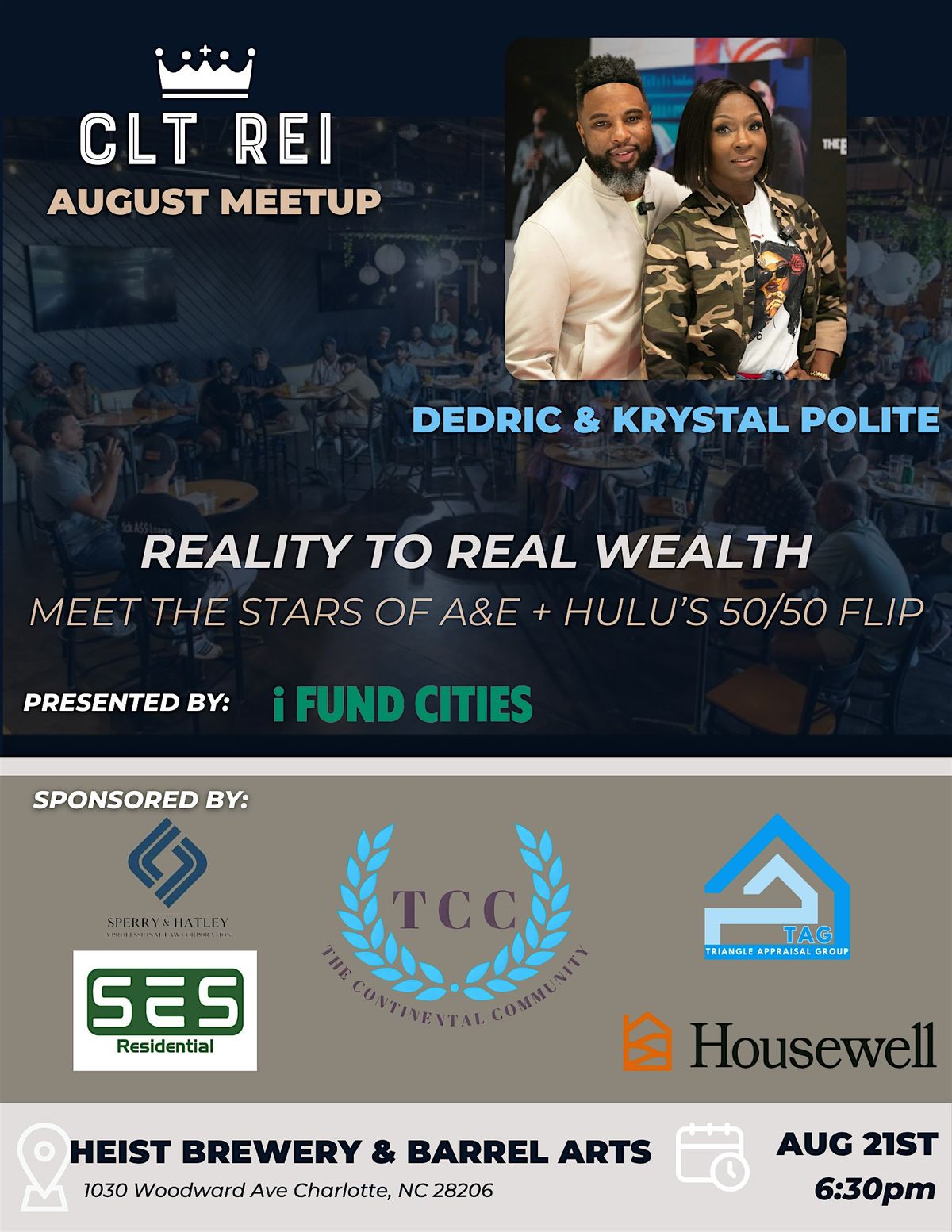 CLT REI August Meetup, 21 August | Event in Charlotte | AllEvents