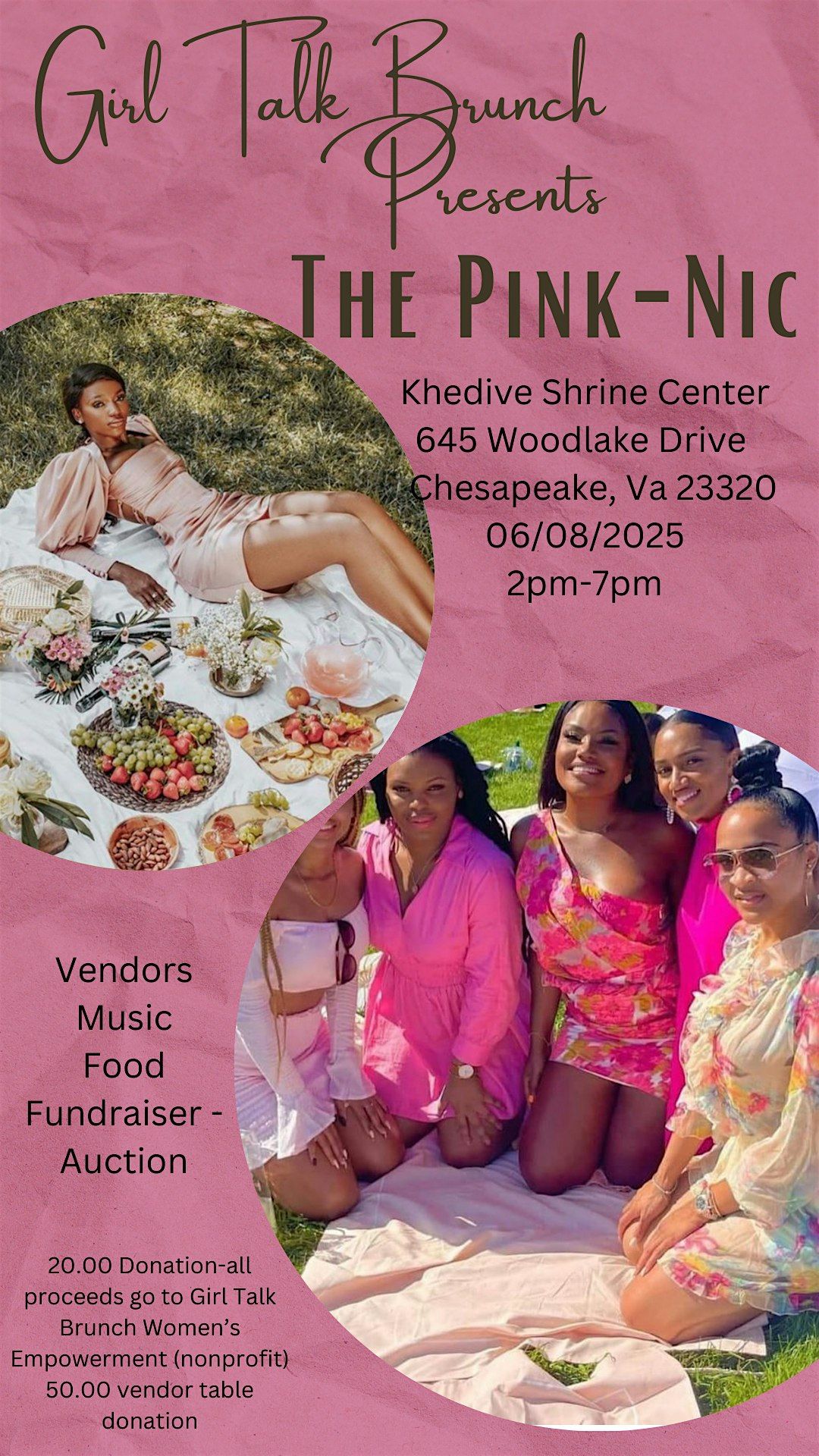 Girl Talk Brunch Presents “ THE PINK-NIC, 8 June | Event in Chesapeake | AllEvents