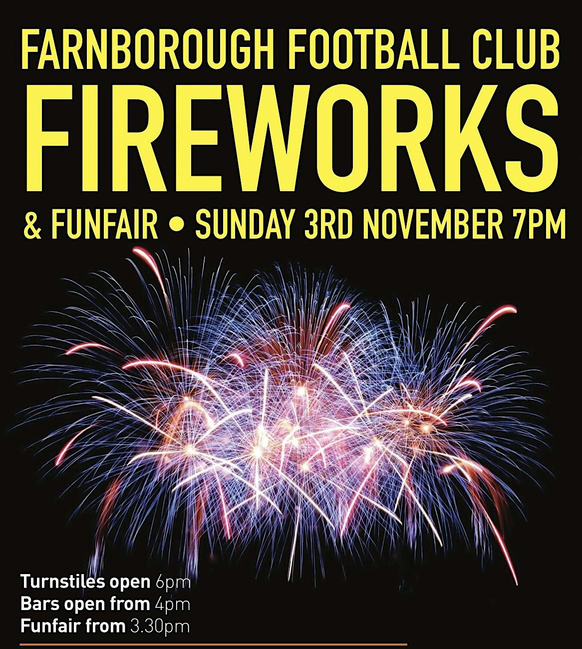 Farnborough Football Club Fireworks & Funfair, 2 November | Event in Farnborough | AllEvents
