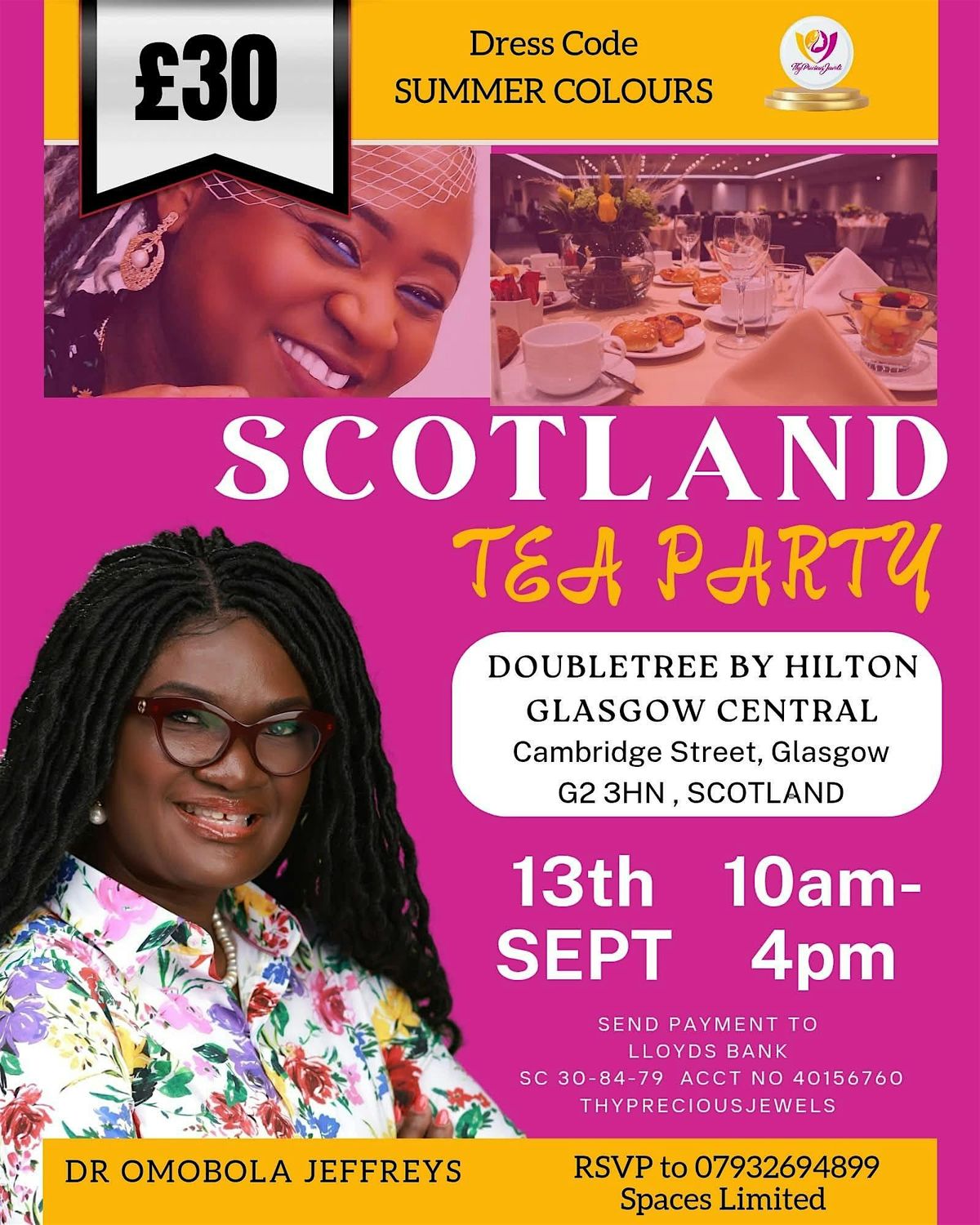 THY PRECIOUS JEWEL Scotland Tea Party, 13 September | Event in Glasgow | AllEvents