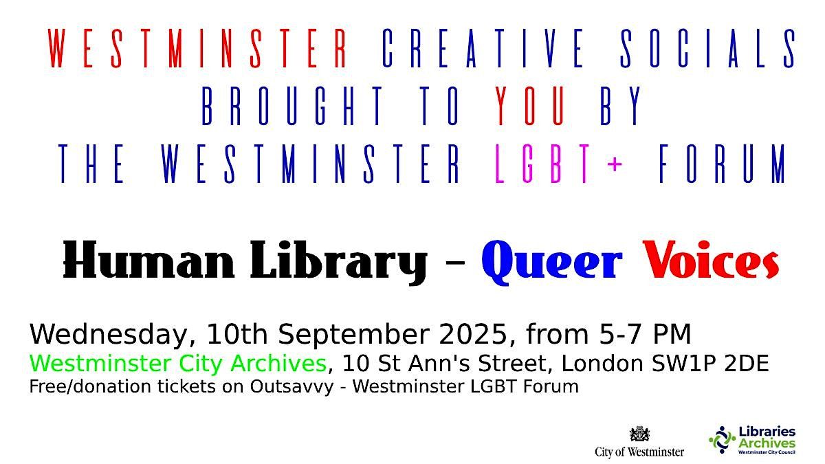 Human Library – Queer Voices, 10 September | Event in London | AllEvents