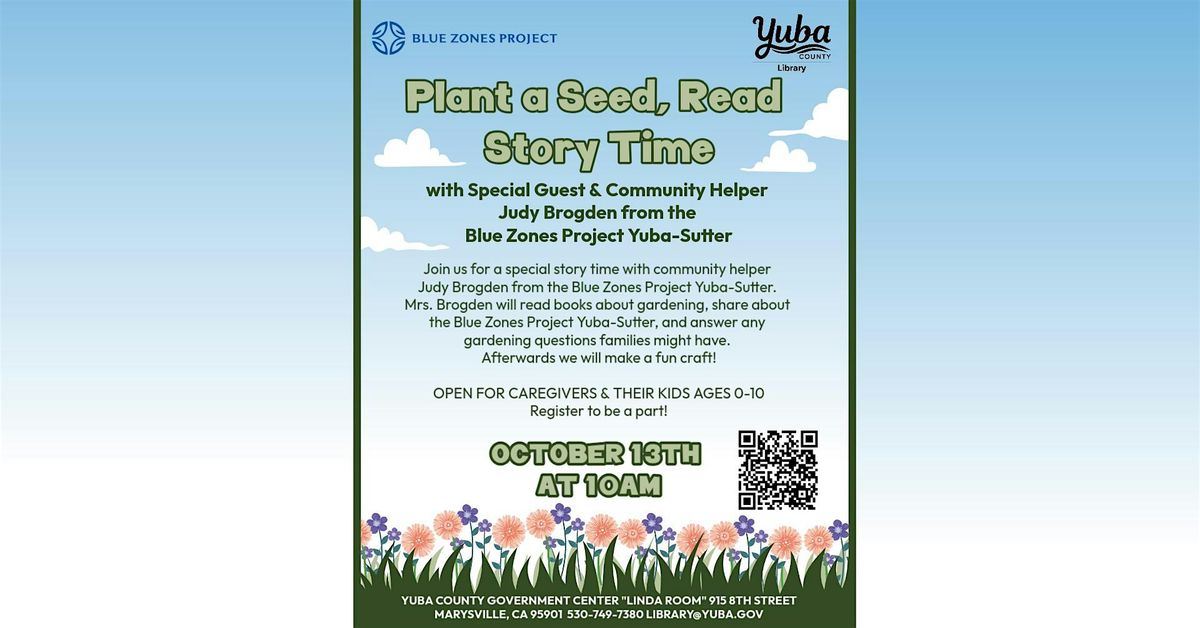 "Plant a Seed, Read" Community Helper Story Time with the BZP, 13 October | Event in Marysville