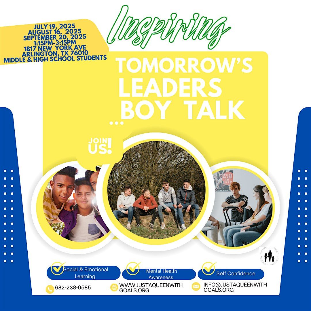 Inspiring Tomorrow's Leaders "Boy talk" for middle to high school boys | Event in Arlington | AllEvents