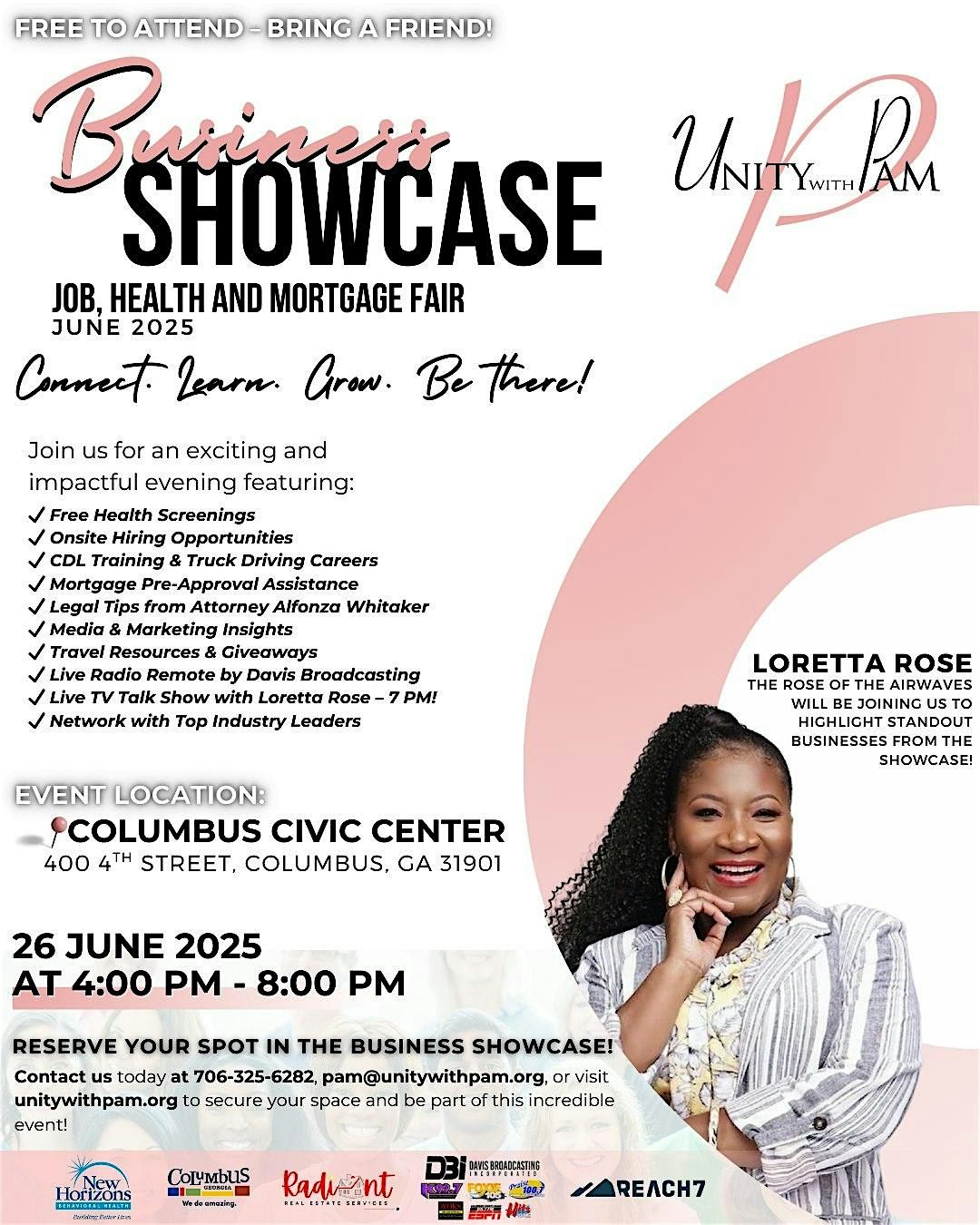 Unity With Pam 5th Business Showcase Job, Health, Mortgage Fair, 26 June | Event in Columbus | AllEvents