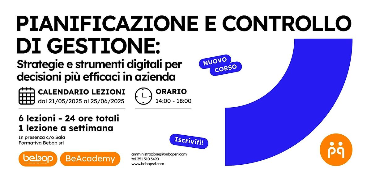 Corso Pianificazione e Controllo di gestione, 21 May | Event in Sbrozzola | AllEvents