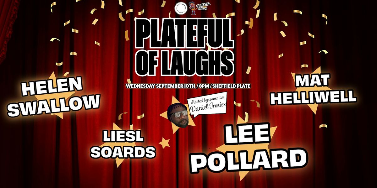 Plateful Of Laughs - Weds 10th September - £5 ticket inc. FREE DRINK!, 10 September | Event in Sheffield City Centre