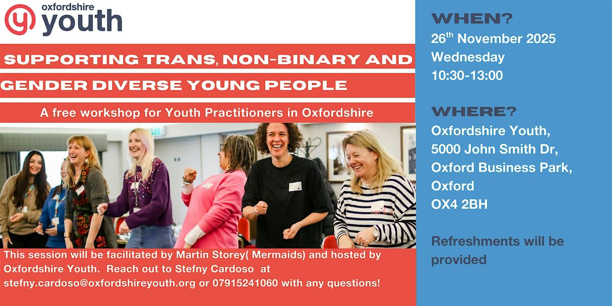 Supporting Trans, Non-Binary and Gender Diverse Young People Training, 26 November | Event in Oxford | AllEvents