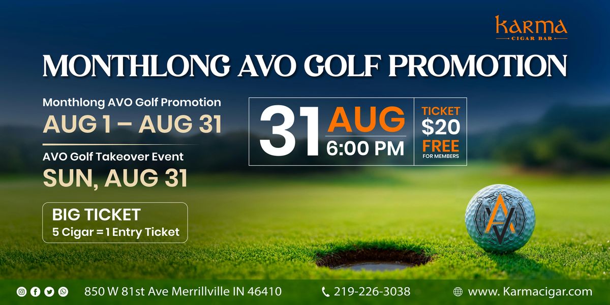 AVO Golf Takeover Event, 31 August | Event in Merrillville | AllEvents