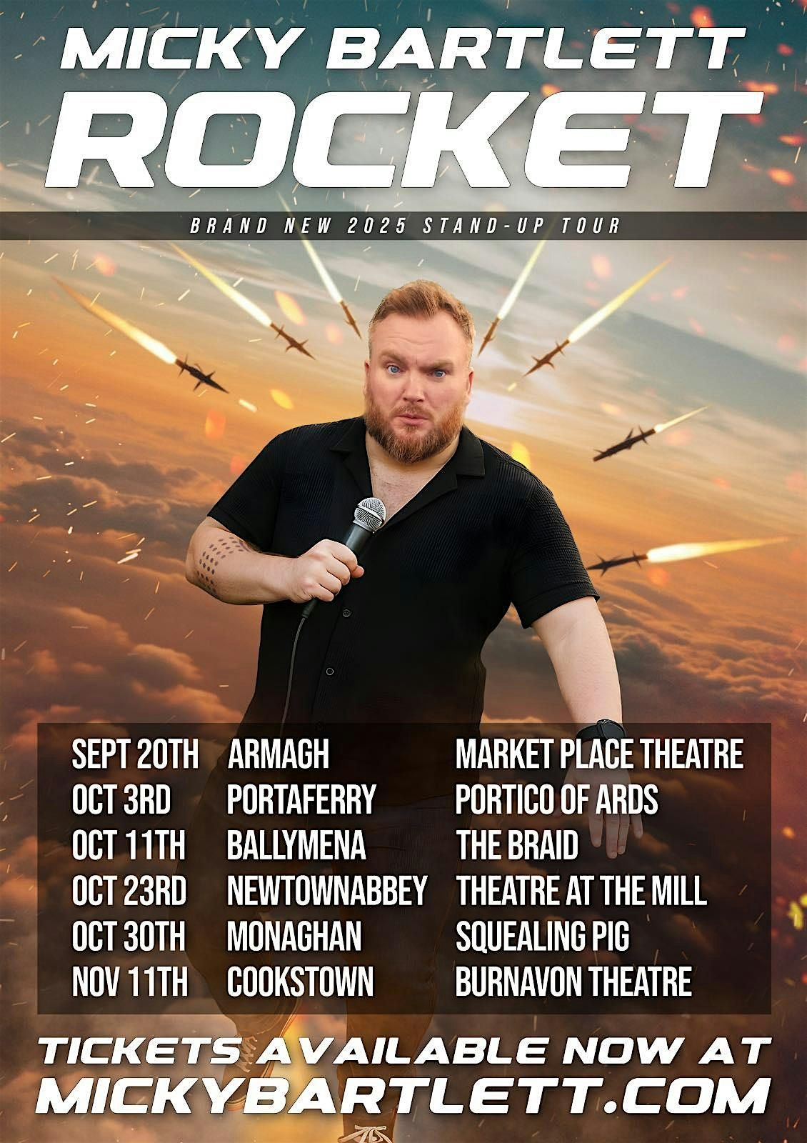 Squealing Pig Comedy Club Presents: Micky Bartlett "ROCKET", 10 October | Event in Monaghan | AllEvents