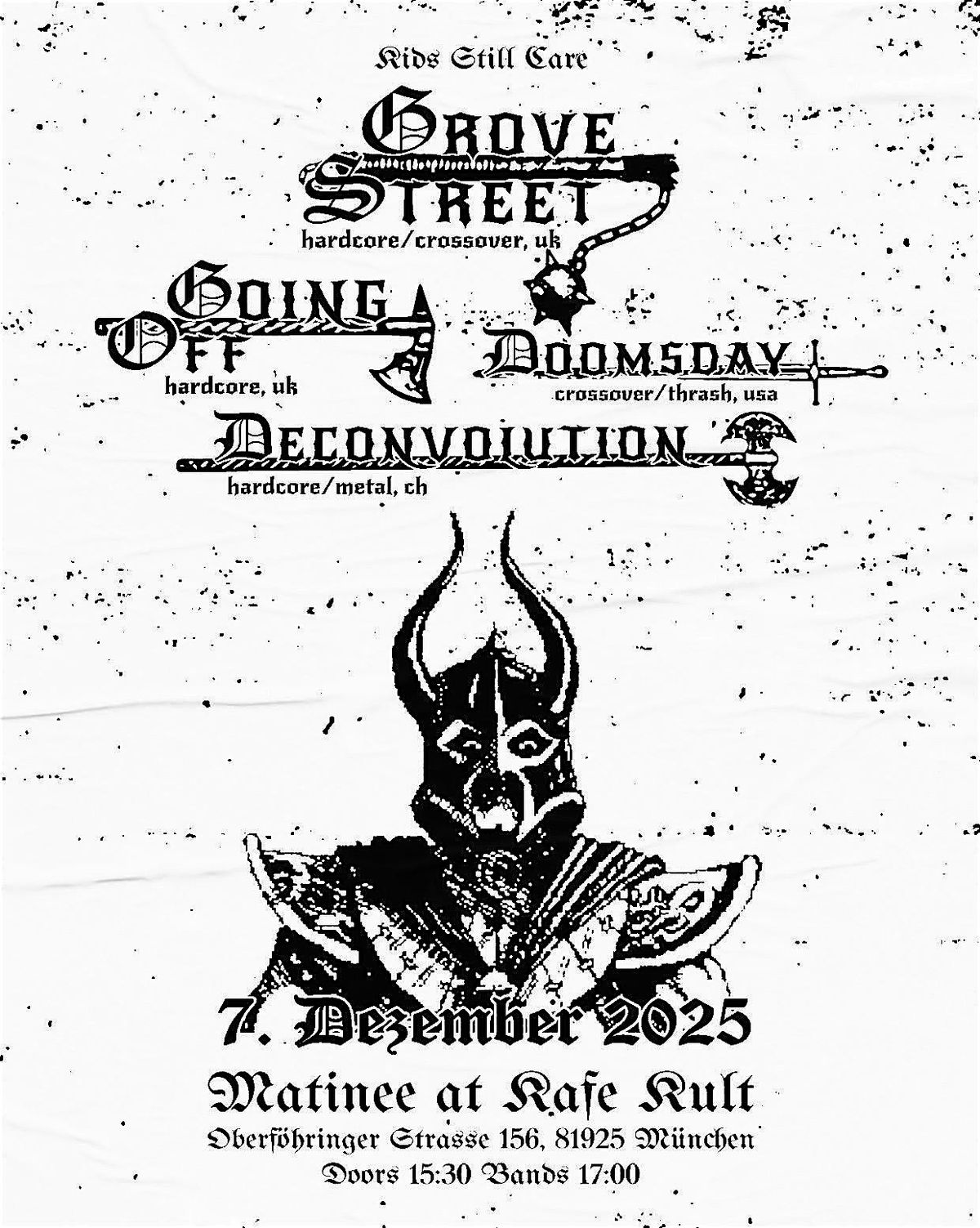 GROVE STREET (UK), DOOMSDAY (US), GOING OFF (UK), DECONVOLUTION (CH), 7 December | Event in München | AllEvents