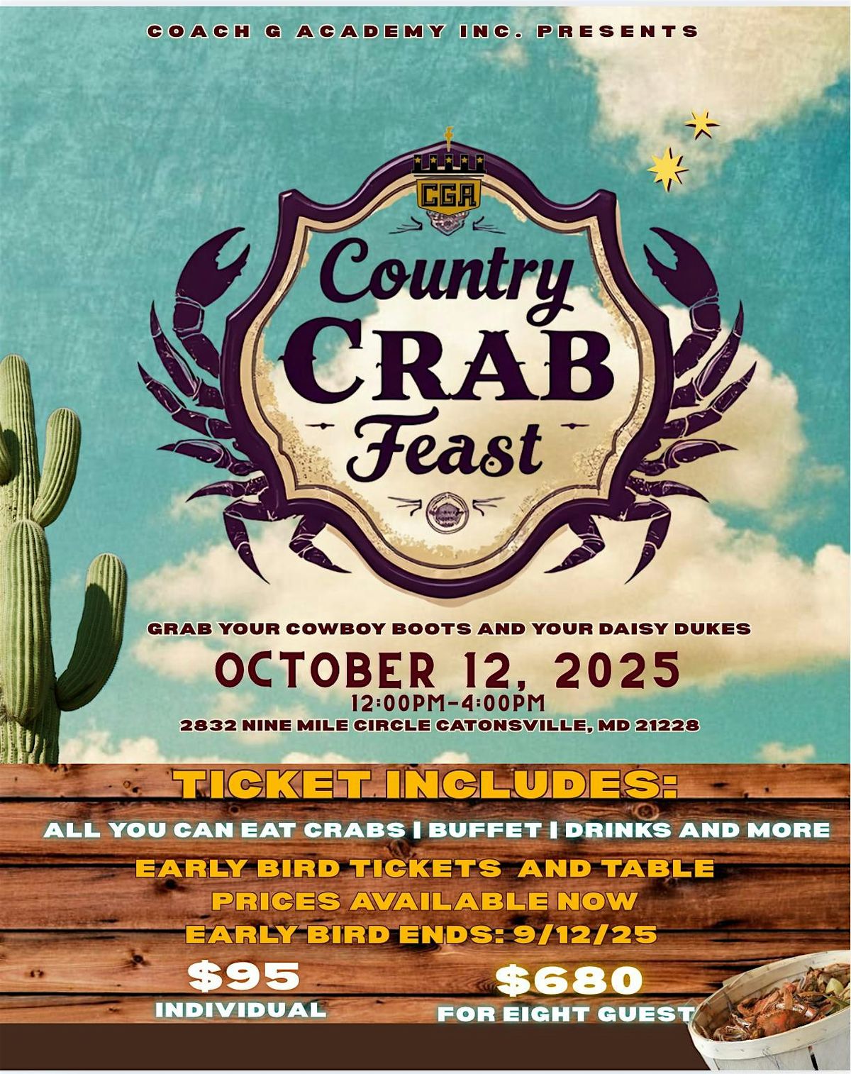 CGA 3rd annual crab feast, 12 October | Event in Catonsville | AllEvents