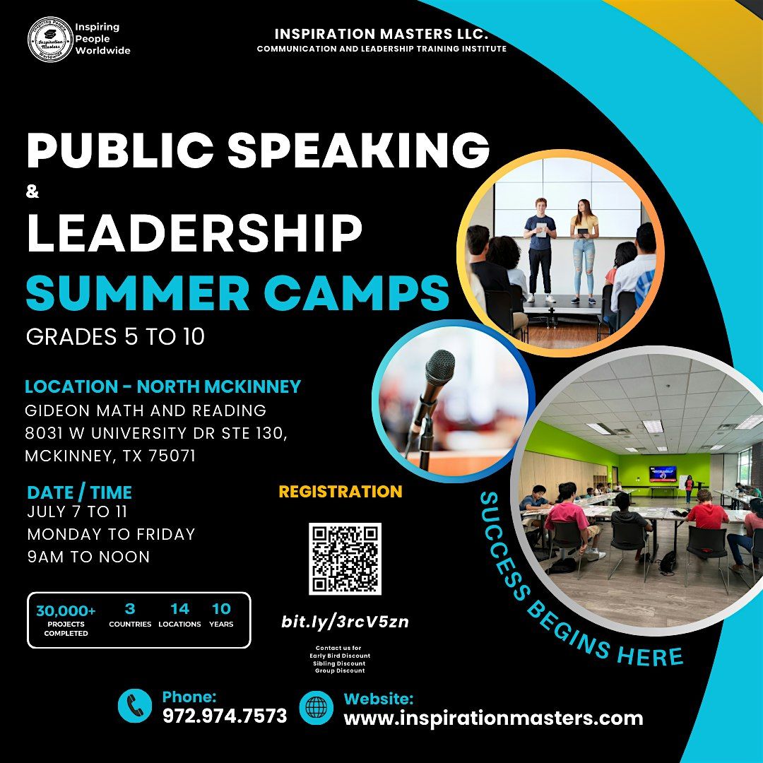 Public Speaking and Leadership Summer Camps in McKinney, 7 July | Event in McKinney | AllEvents