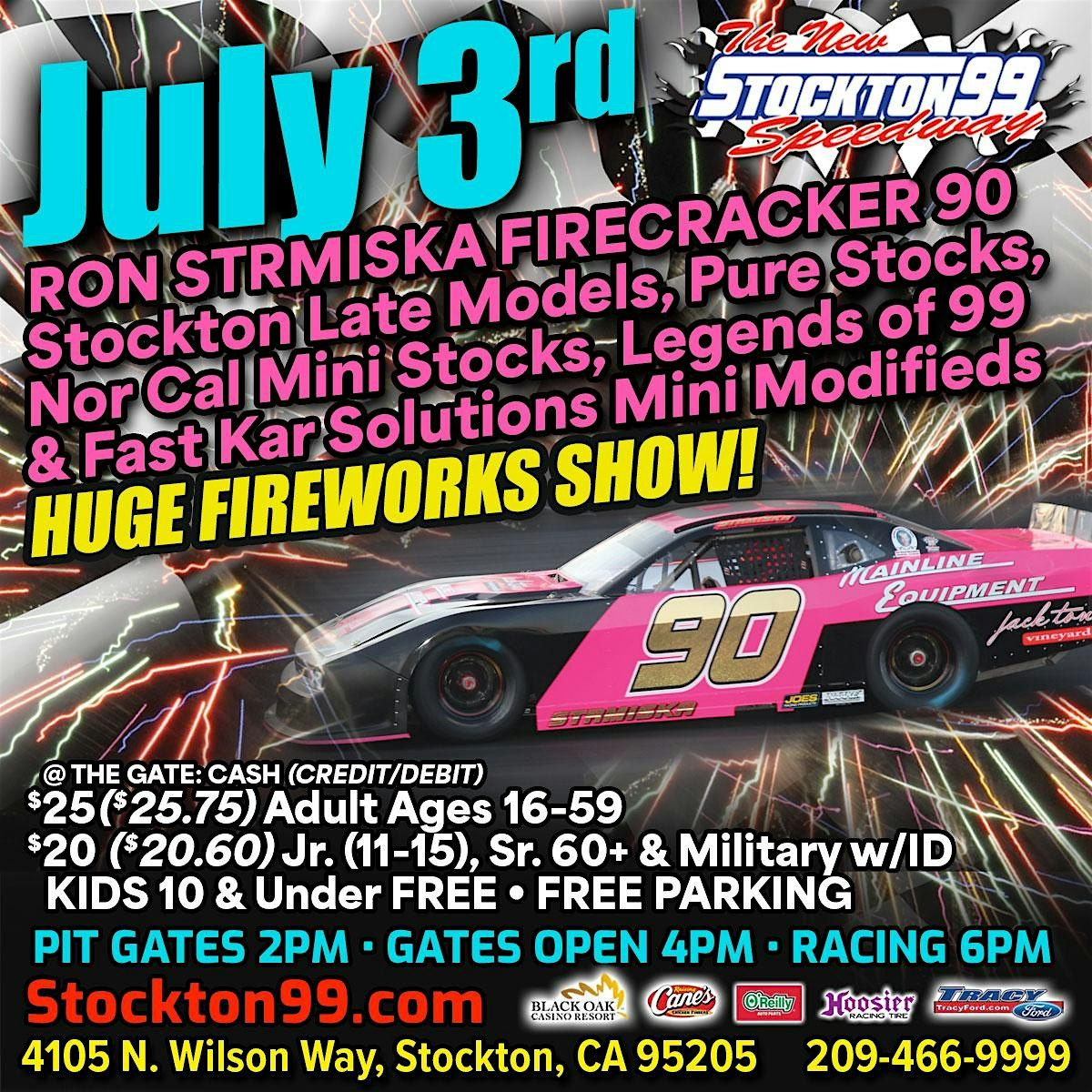 Stockton 99 Speedway July 3rd 2025 RON STRMISKA FIRECRACKER 90, 3 July | Event in Stockton | AllEvents