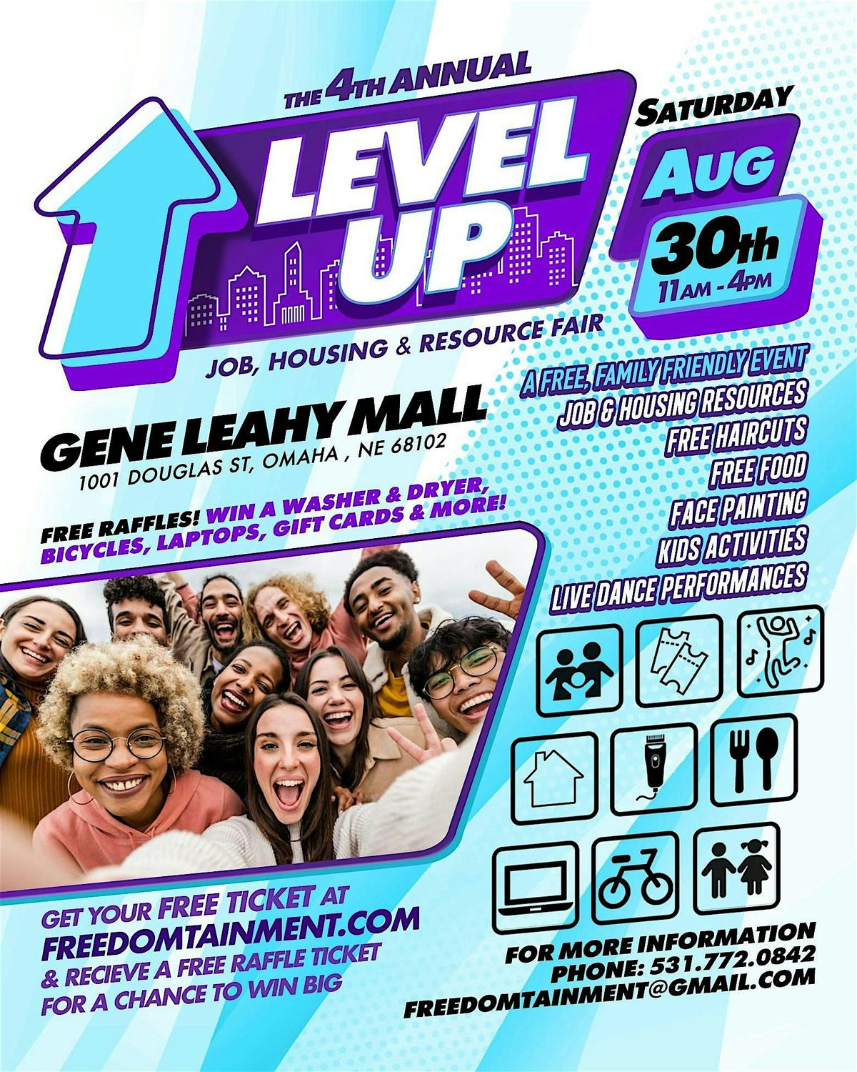 Freedomtainment 4th Annual Level Up Job, Housing and  Resource Fair, 30 August | Event in Omaha | AllEvents