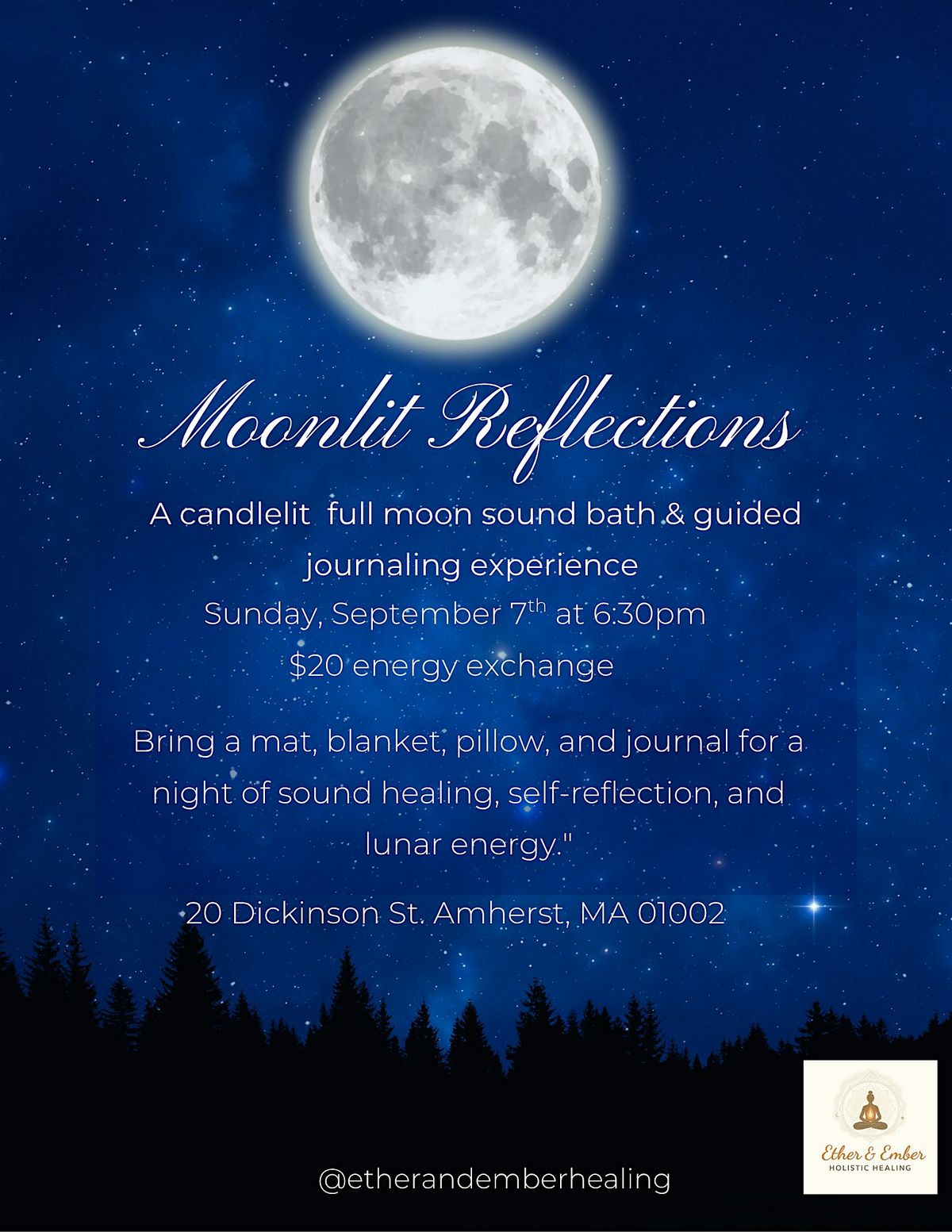 Moonlit Reflections: Full Moon Sound Bath & Guided Journaling, 7 September | Event in Amherst | AllEvents
