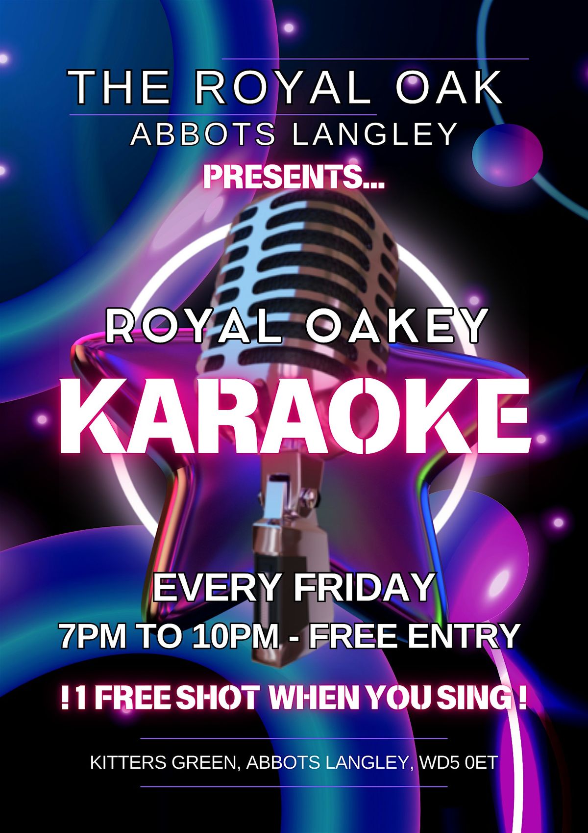 Royal Oakey Karaoke, 7 November | Event in Abbots Langley | AllEvents