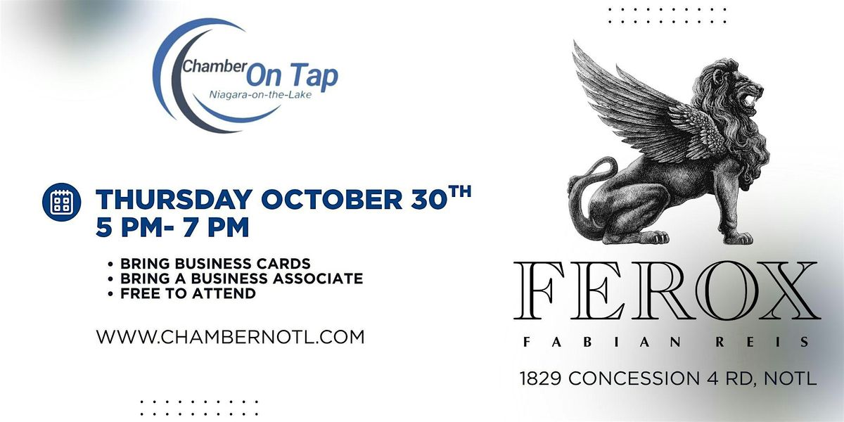 October Chamber on Tap, 30 October | Event in Niagara-on-the-Lake | AllEvents