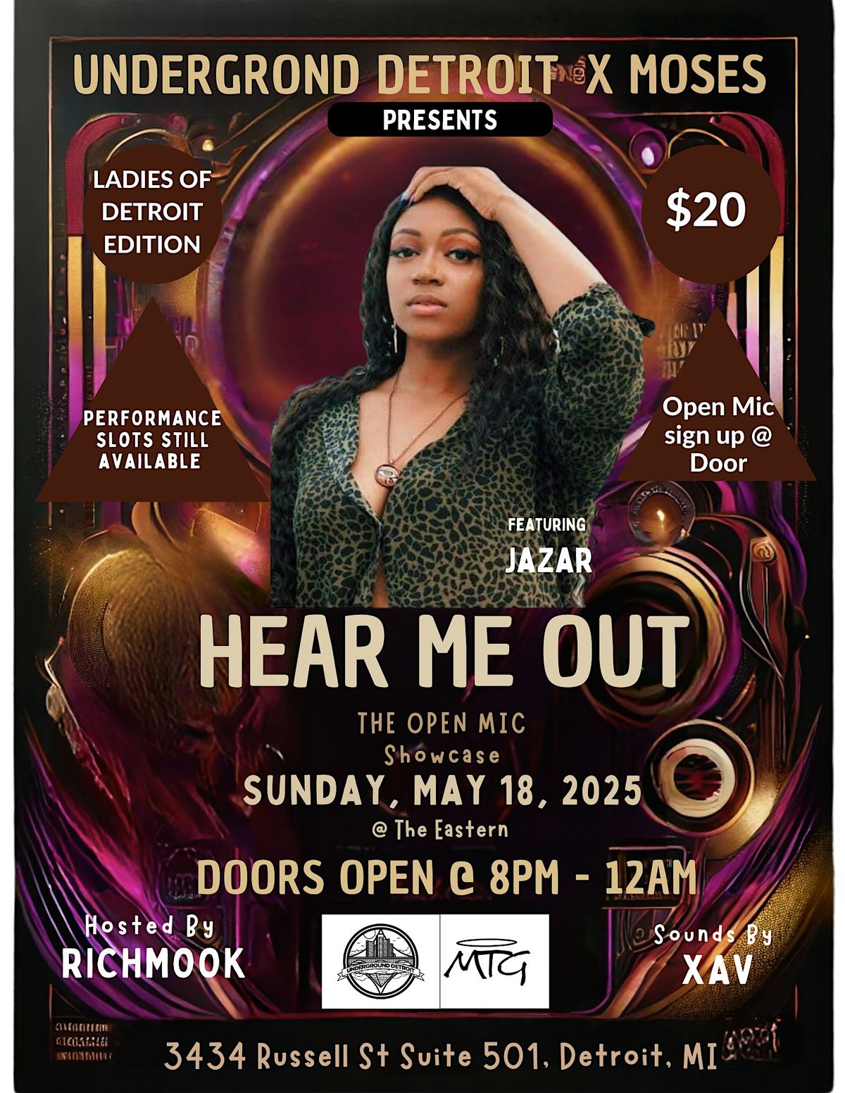 HEAR ME OUT: Jazar, 18 May | Event in Detroit | AllEvents