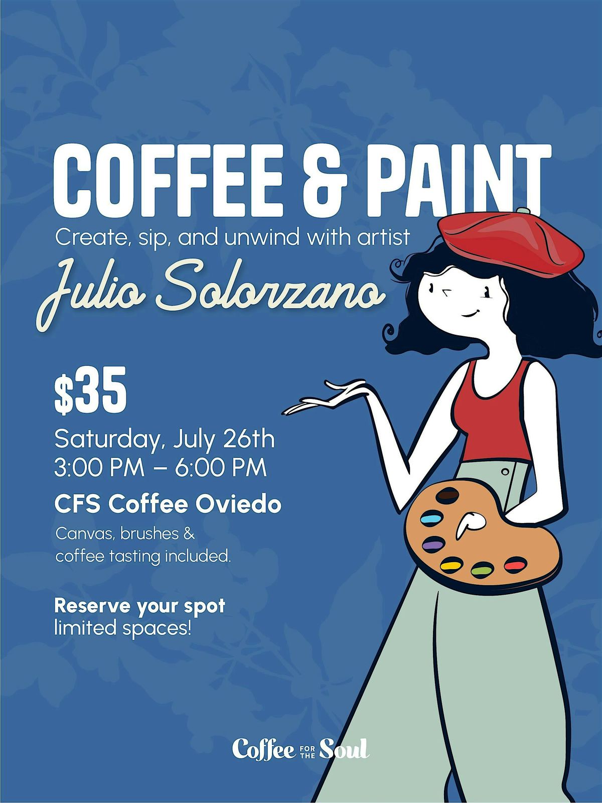 COFFEE & PAINT with Julio Solorzano, 26 July | Event in Oviedo | AllEvents