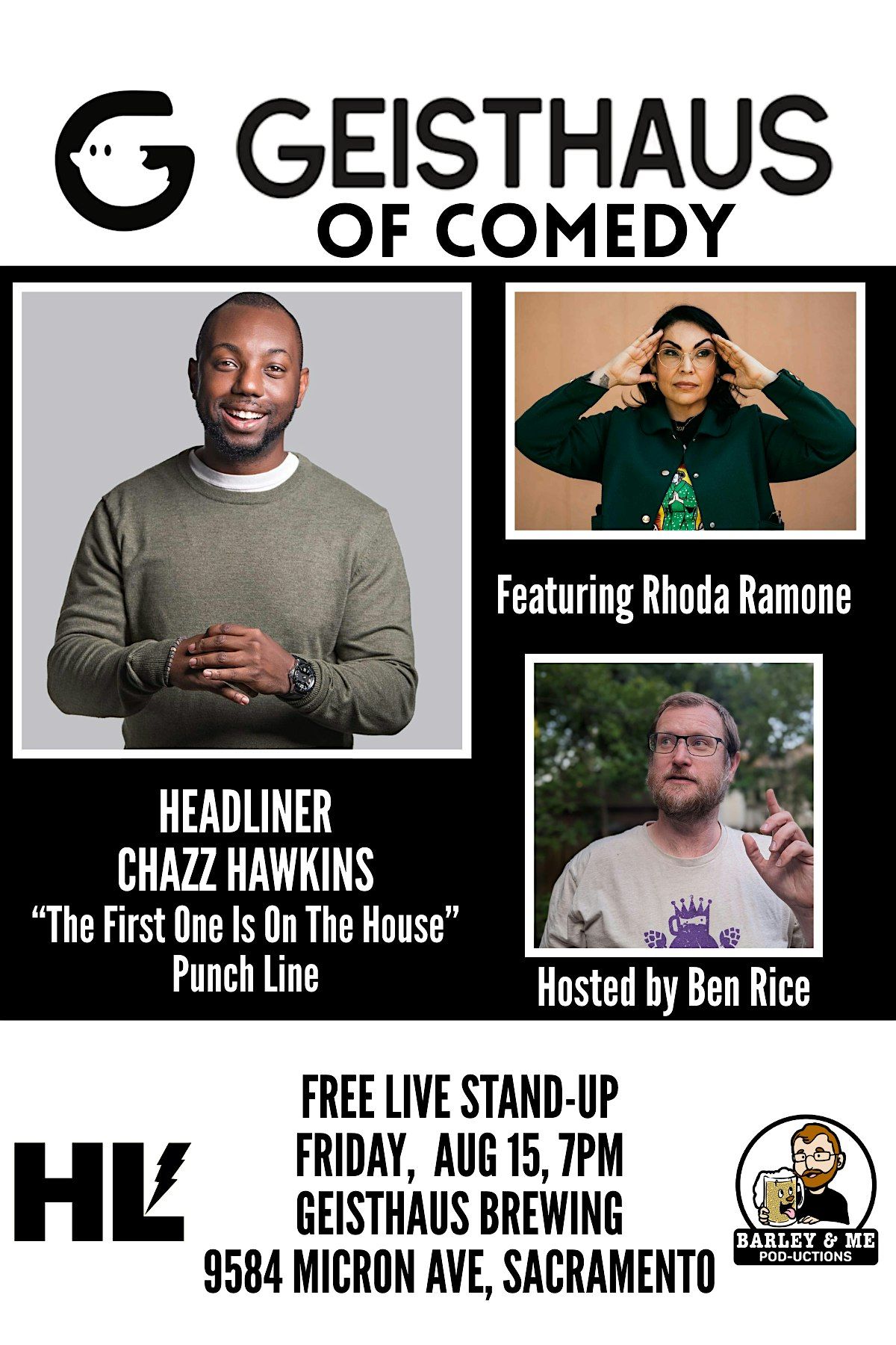Geisthaus of Comedy, Starring Chazz Hawkins, 15 August | Event in Sacramento | AllEvents