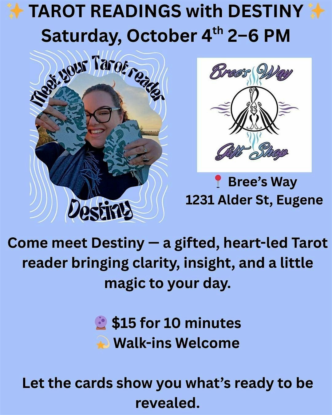 Tarot Readings w/ Destiny, 4 October | Event in Eugene | AllEvents
