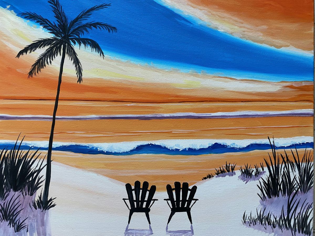 Relaxing at the beach Paint and Sip Night in Costa Mesa!, 12 June | Event in Costa Mesa | AllEvents