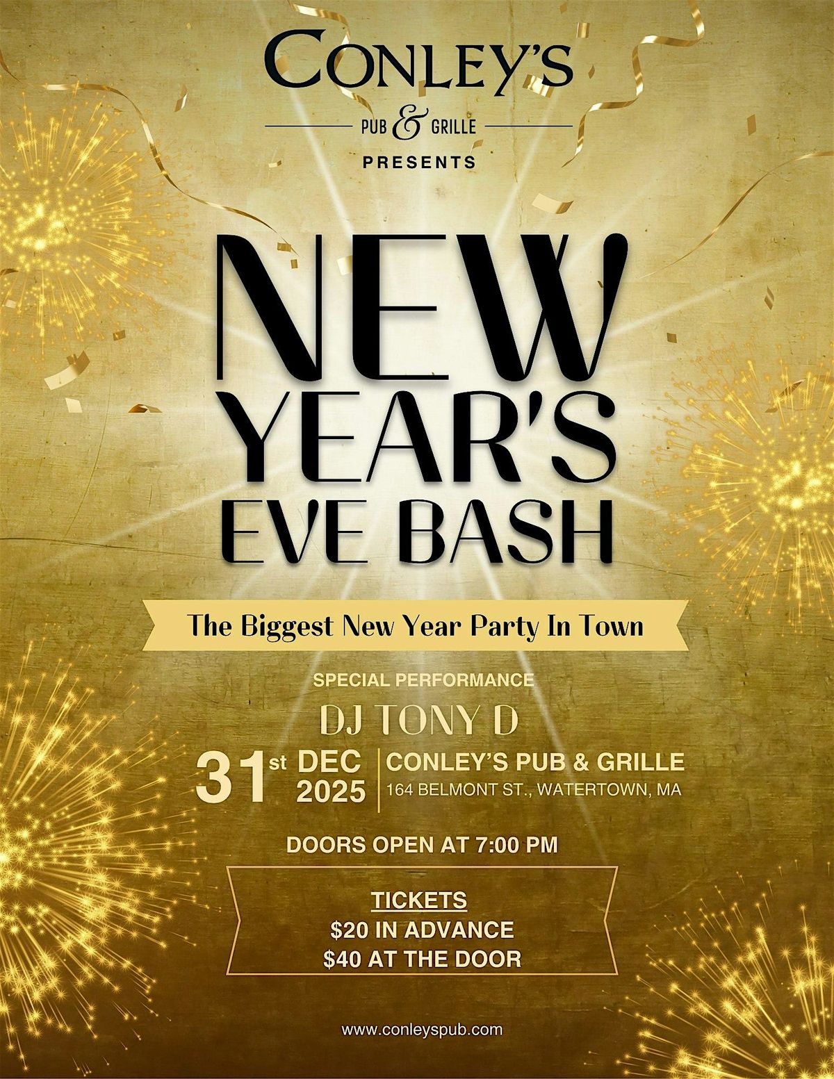NEW YEAR'S EVE BASH, 31 December | Event in Watertown | AllEvents